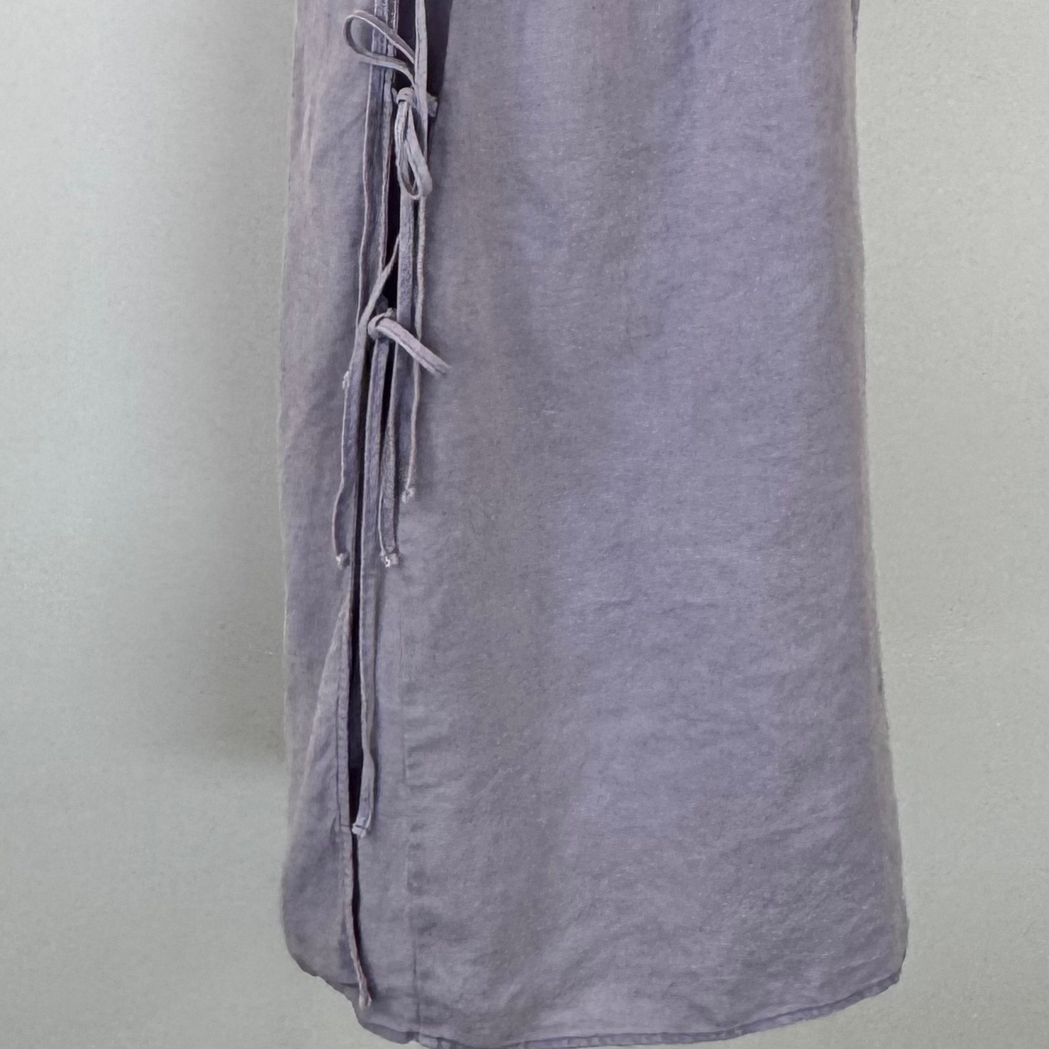 Cassi Namoda x J. Crew Apron Linen Dress Light Purple Lilac Size XL - detail