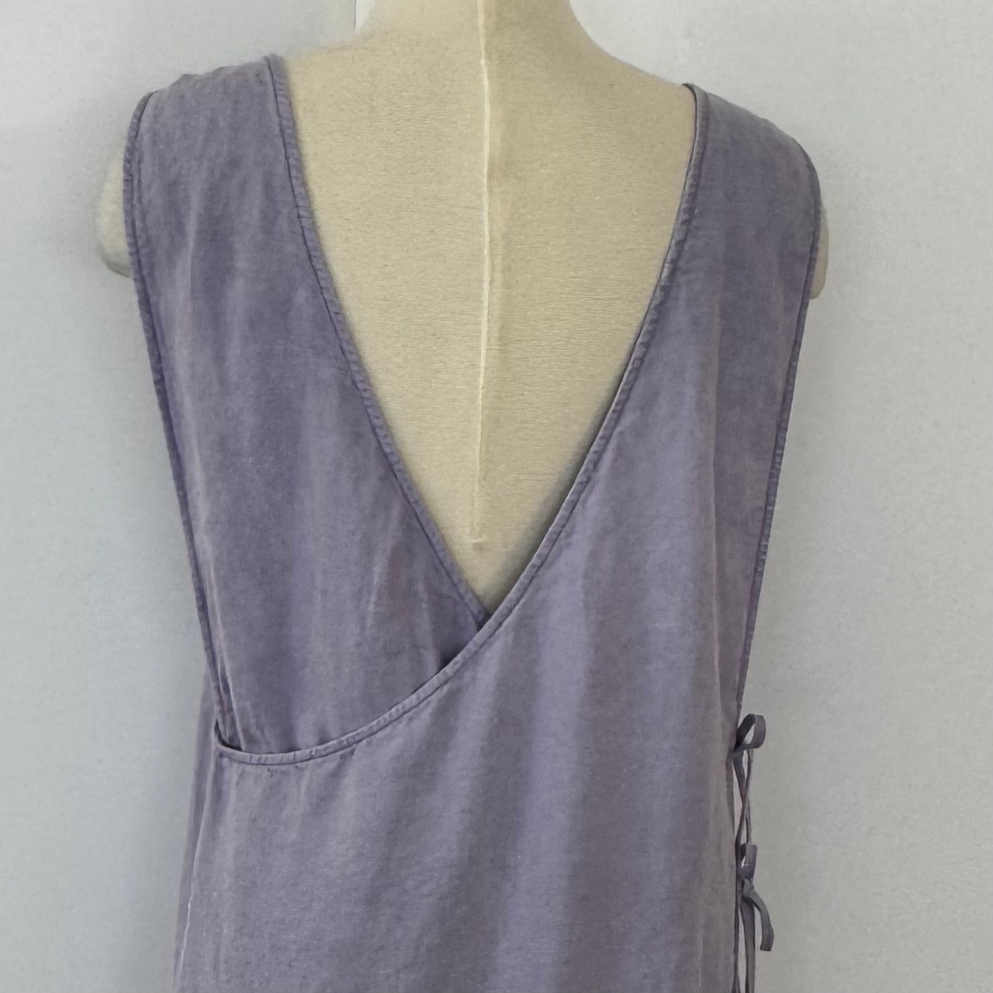 Cassi Namoda x J. Crew Apron Linen Dress Light Purple Lilac Size XL - detail