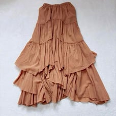 CASA FLINE Cotton Tiered Skirt, Orange