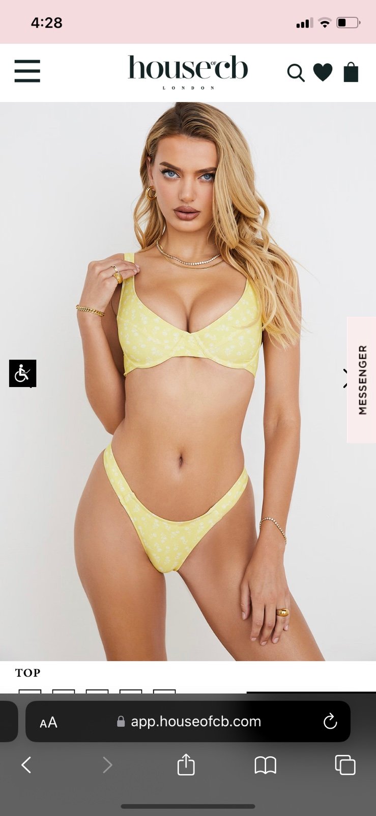 House of CB MARIPOSA YELLOW WHITE FLORAL PRINT BIKINI