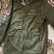 Green Bay Packers Salute to Service windbreaker with zipper