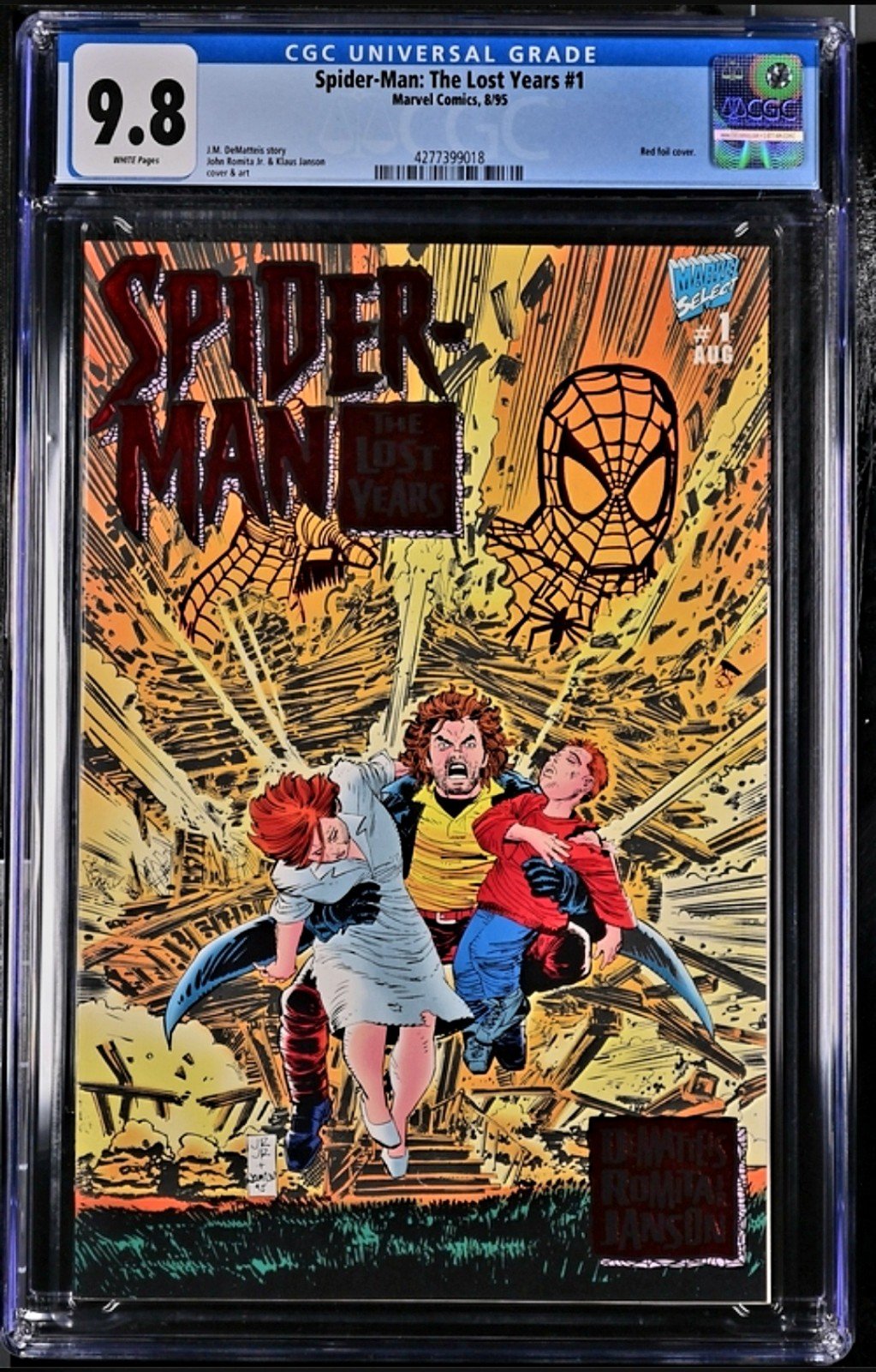 Spider-Man The Lost Years #1 CGC 9.8 Graded Red Foil Cover, 1st app Janine godbe