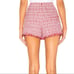 Lovers + Friends a Mini Skort - XS - Red White Pink Plaid Fringe Skirt / Short