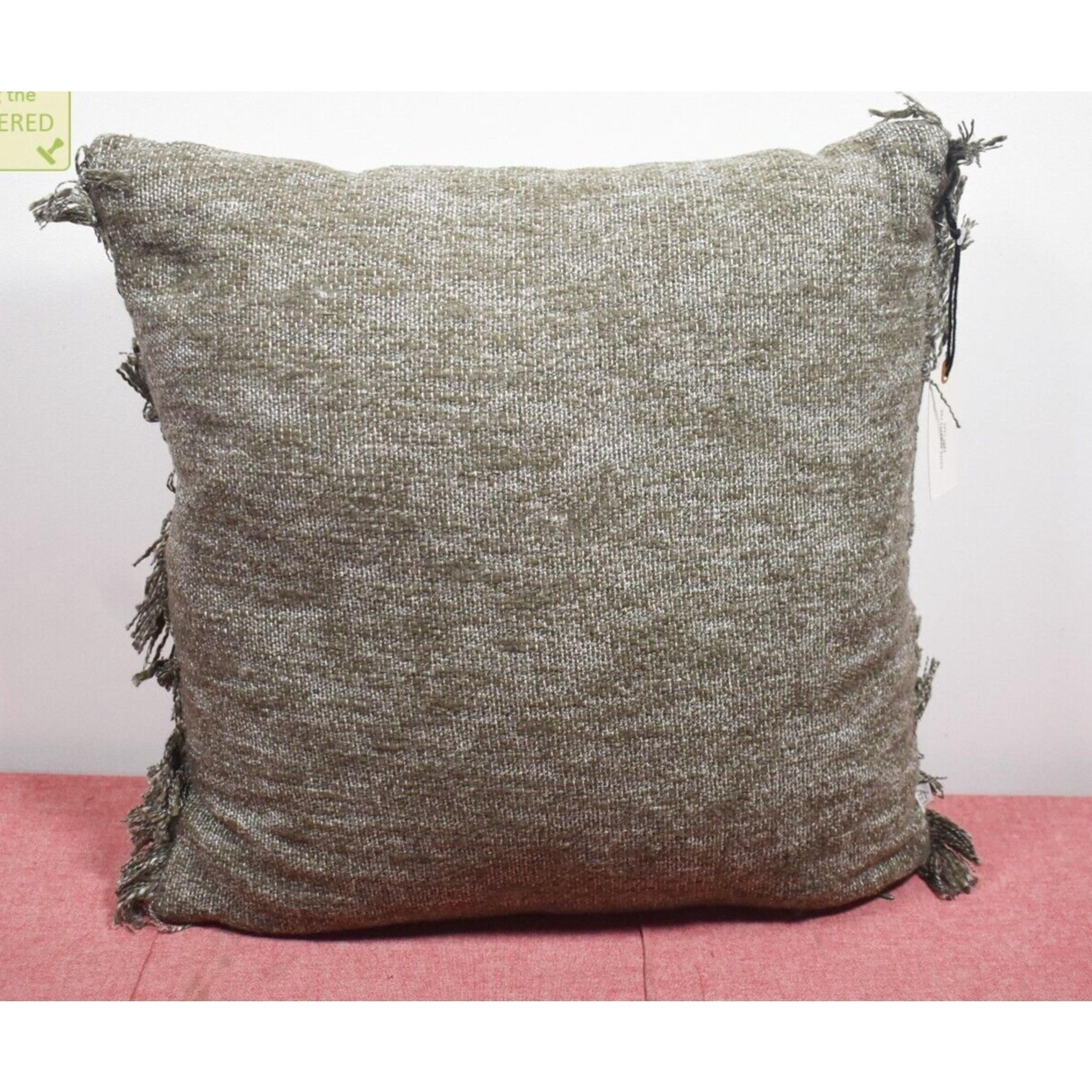 Hearth & Hand with Magnolia Cozy Solid Fringe Throw Pillow Peat Moss 18"x18"