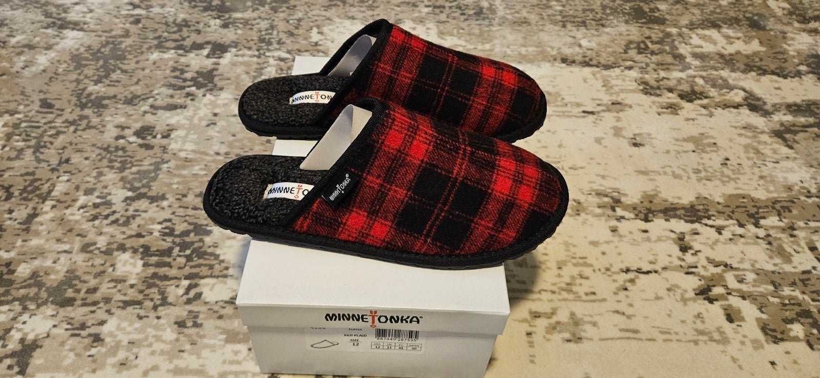 Three (3) pairs of Plaid Slippers for men size 12