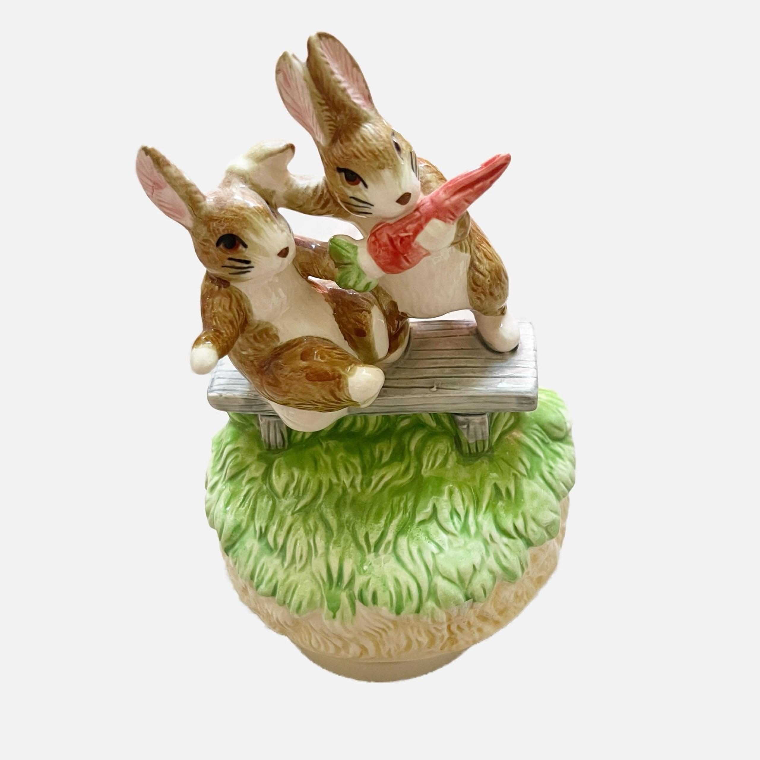 Beatrix Potter The Fierce Bad Rabbit Vintage 1985 Music Box Schmidt Rare