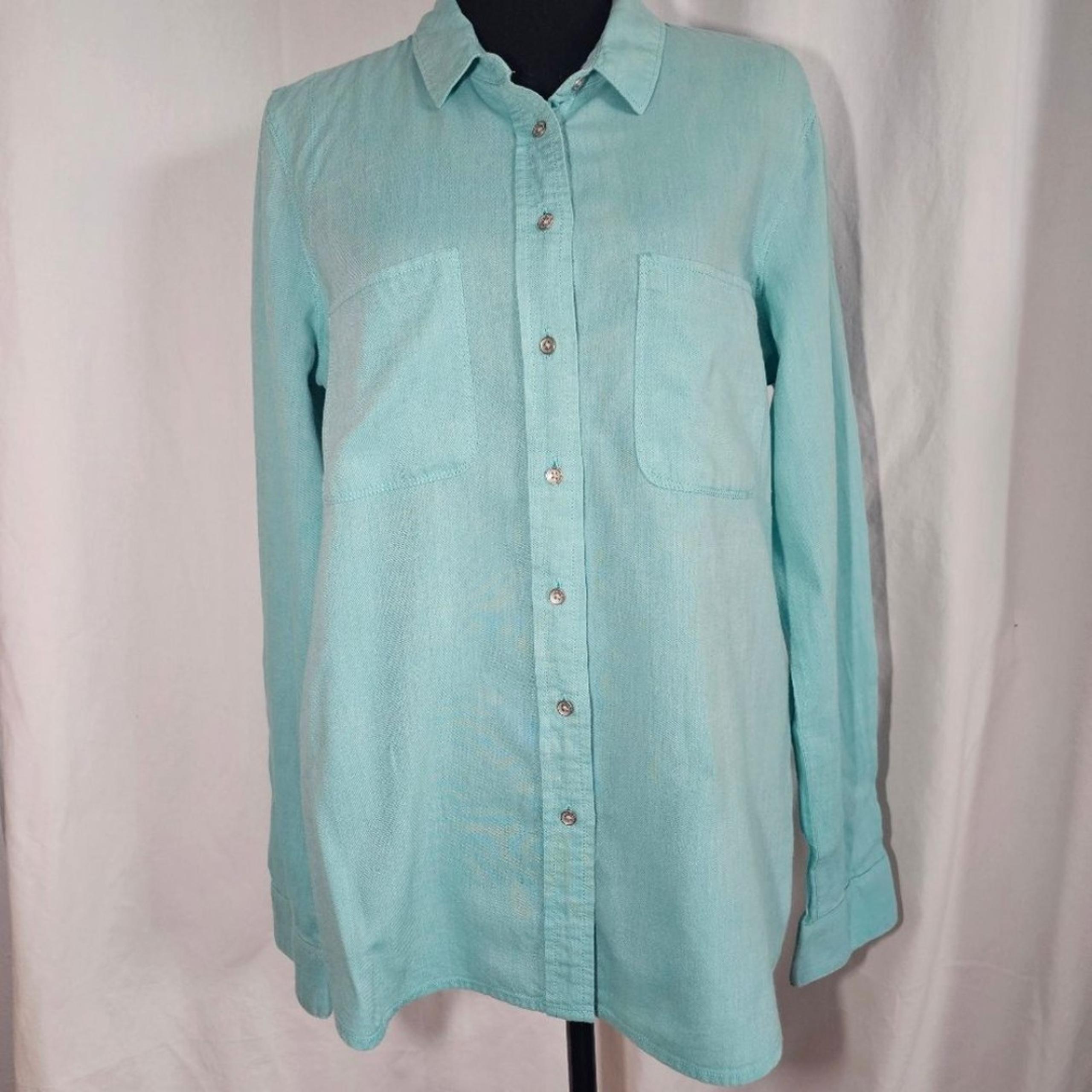 Calvin Klein Jeans Sea Green Blue Button Down Shirt Relaxed Fit