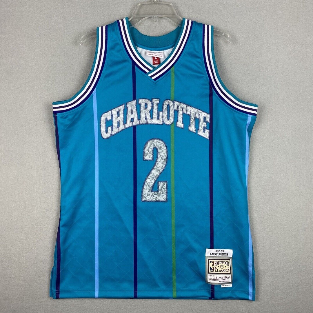 Mitchell & Ness Charlotte Hornets 75th Anniversary Jersey Larry Johnson Men's L