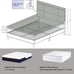 NEW Full Size Upholstered Fabric Platform Bed Frame with Adjustable Headboard