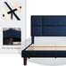 NEW Full Size Upholstered Fabric Platform Bed Frame with Adjustable Headboard