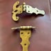 Set of 4 Heavy Metal Brass Surface Ice Box Hinges Vintage
