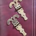 Set of 4 Heavy Metal Brass Surface Ice Box Hinges Vintage