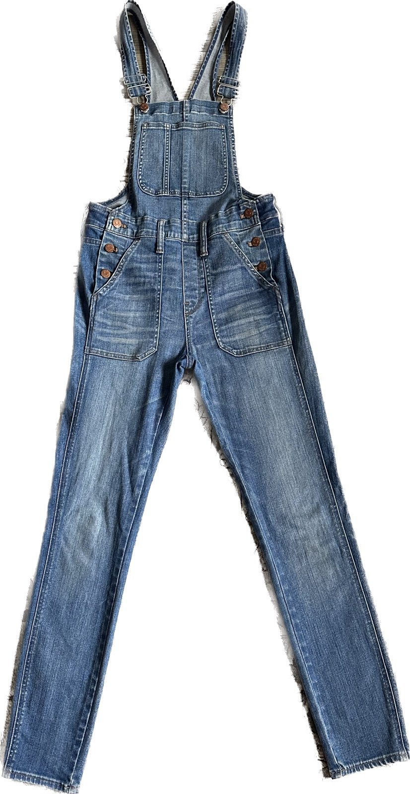 Madewell Skinny Crop Overalls in Hewitt Wash, XS