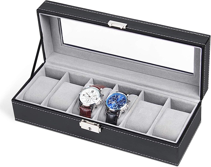Compact Organizer Storage Treasure Display Lock Box Watch Jewelry Travel Case