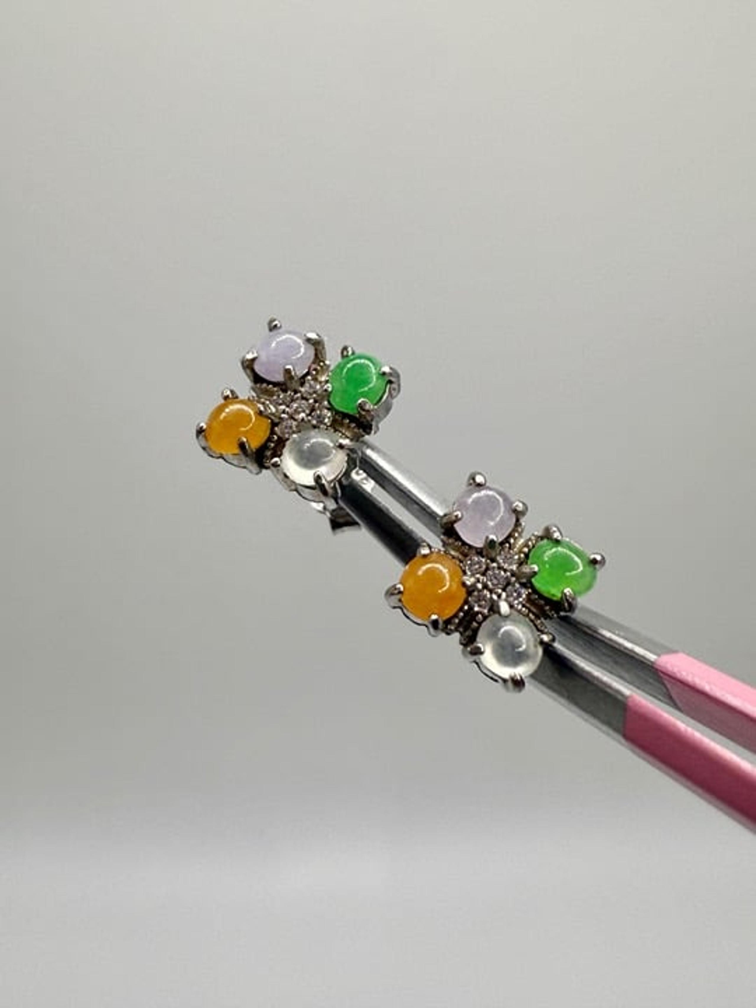 Type A Burmese Jadeite GLASSY Multicolored earrings
