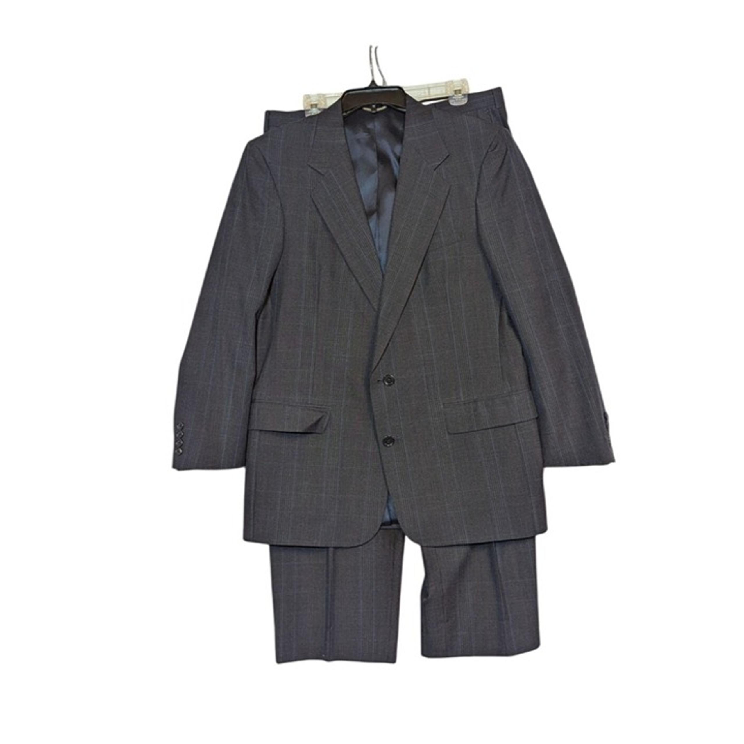 Christian Dior Monsieur 2-Piece Gray Pinstripe Suit 42R Wool Mens Formal Blazer
