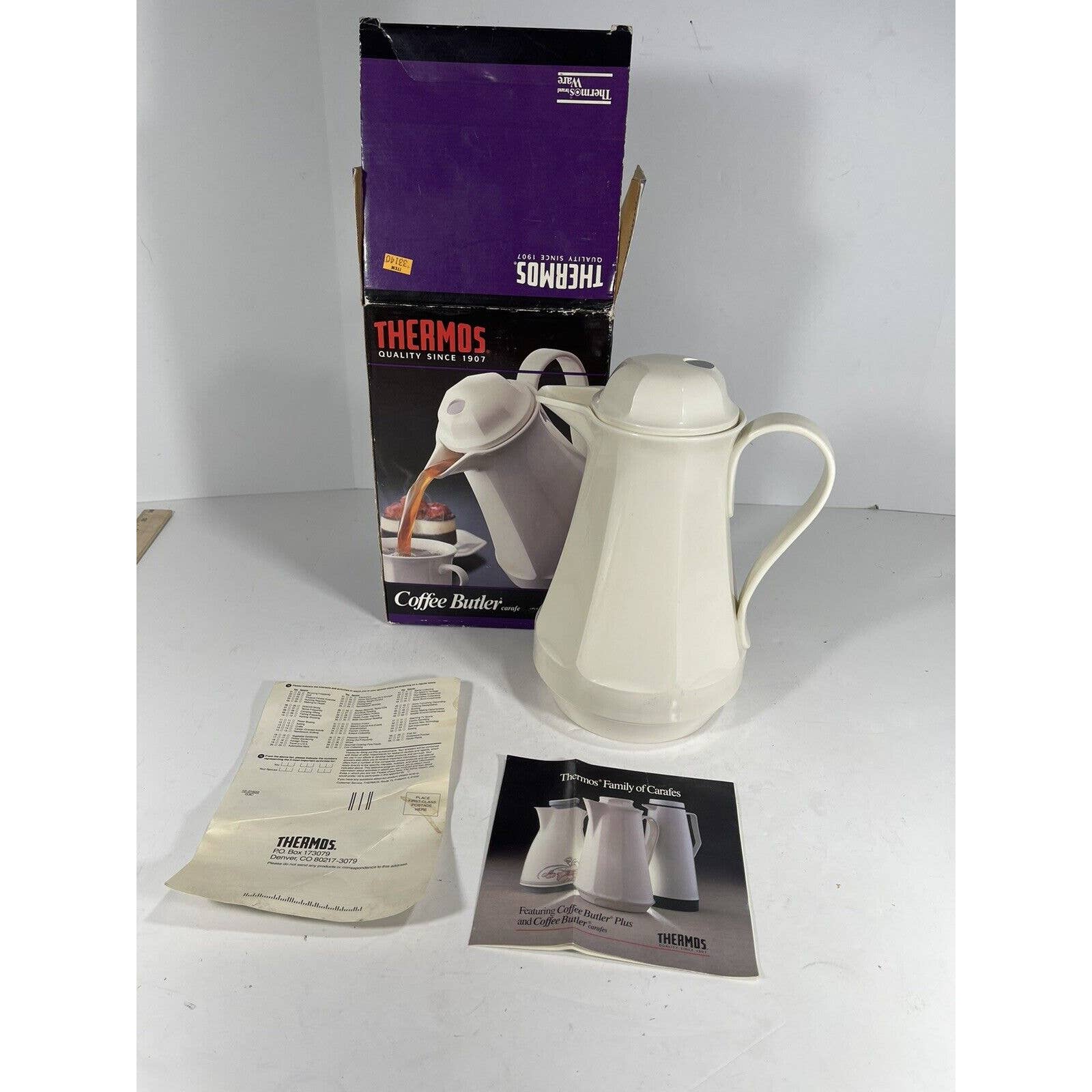 Vintage Thermos Coffee Butler #430 32oz Carafe Pitcher Manual & Box Barely Used