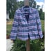 Talbots womens linen blazer size 2 madras plaid purple blue country club classic