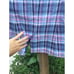 Talbots womens linen blazer size 2 madras plaid purple blue country club classic