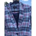 Talbots womens linen blazer size 2 madras plaid purple blue country club classic