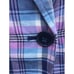 Talbots womens linen blazer size 2 madras plaid purple blue country club classic