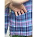 Talbots womens linen blazer size 2 madras plaid purple blue country club classic