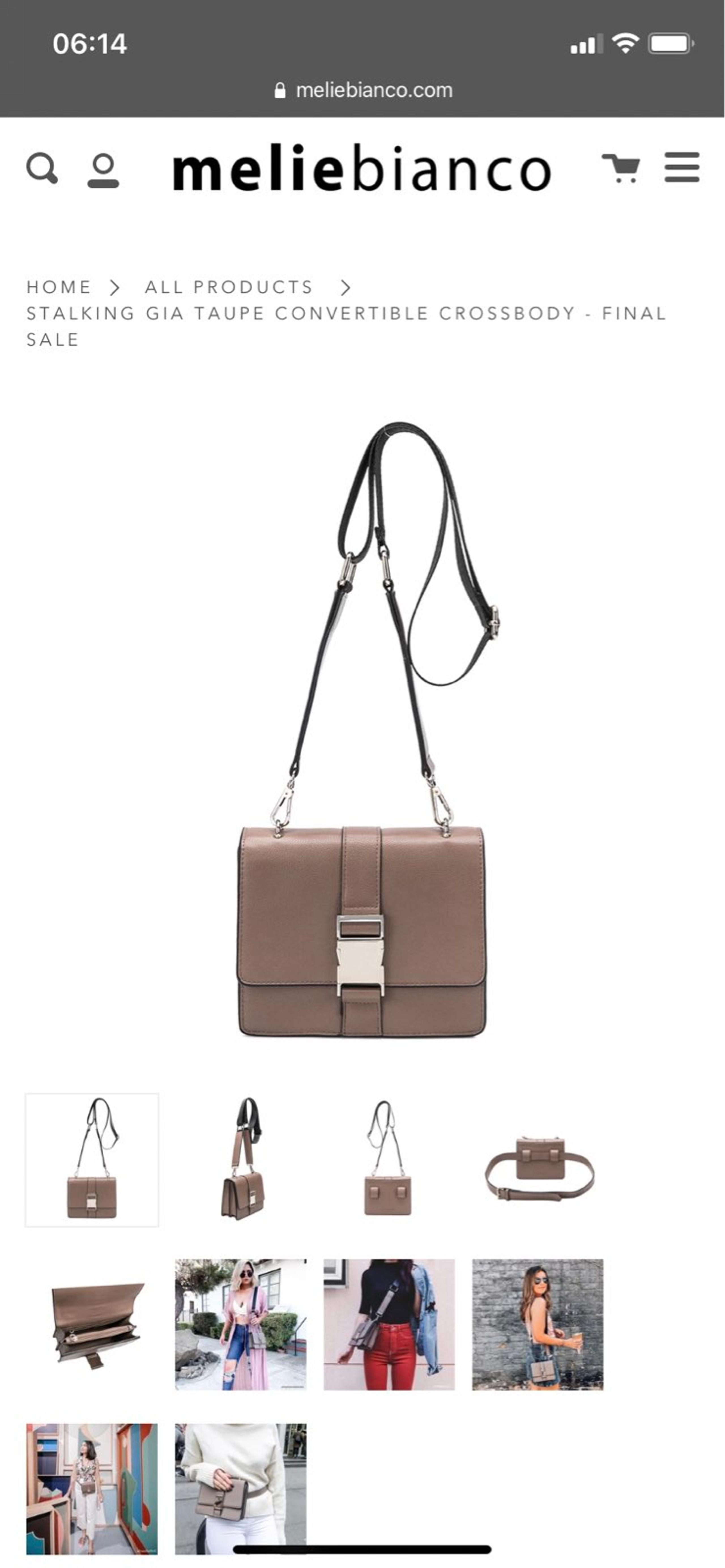 BROWN Y2K MINI PURSE MELIE BIANCO NWT