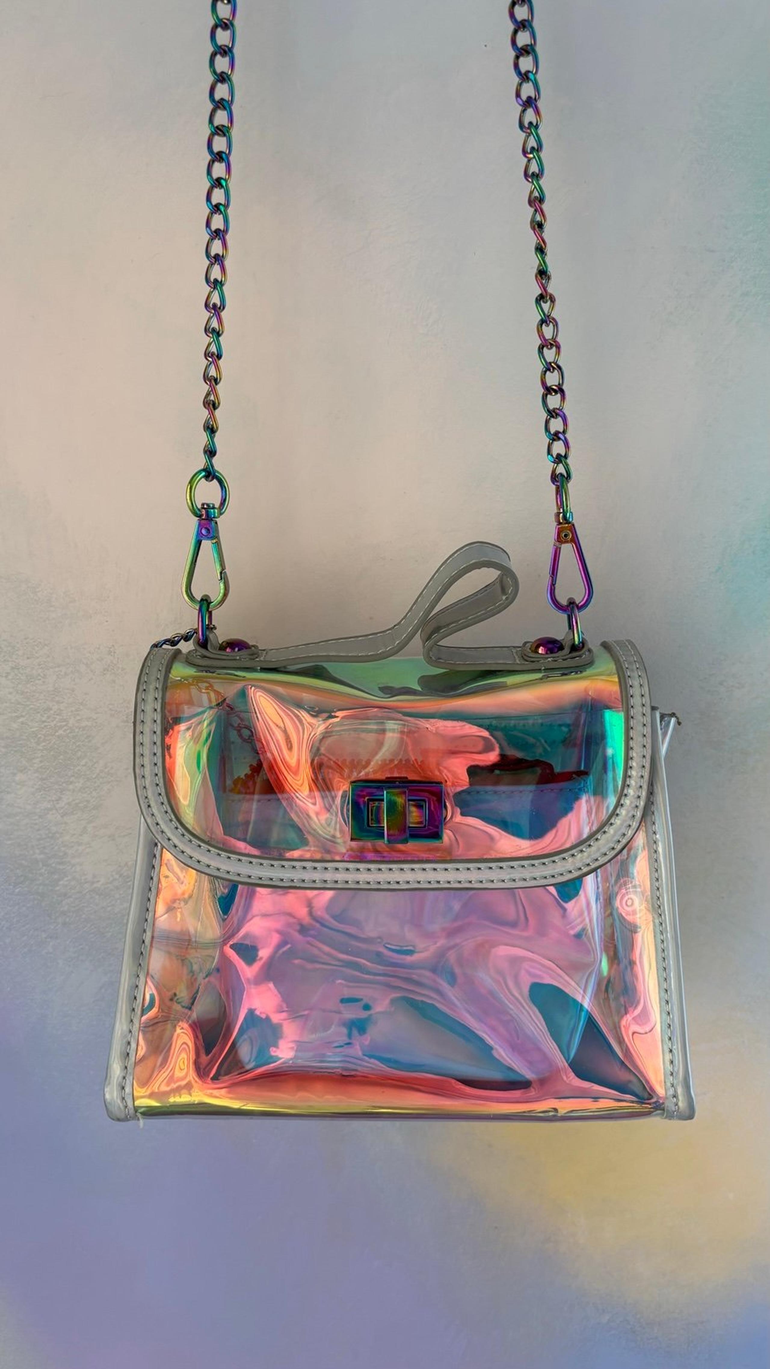 Like Dreams iridescent transparent crossbody bag
