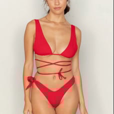 Aila Blue Iris Bikini Bottom Cheery Eco Rib