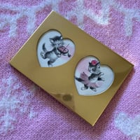 Gold Double Picture Frame Heart Photo Frame