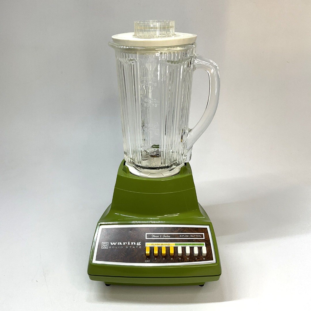 Nice Vintage Waring Nova I Series Blender 8 Button Avocado Green MCM - WORKS!..