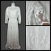 Tea n Rose Crochet Lace Overlay White Boho Wedding Maxi Dress Medium Large