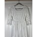 Tea n Rose Crochet Lace Overlay White Boho Wedding Maxi Dress Medium Large