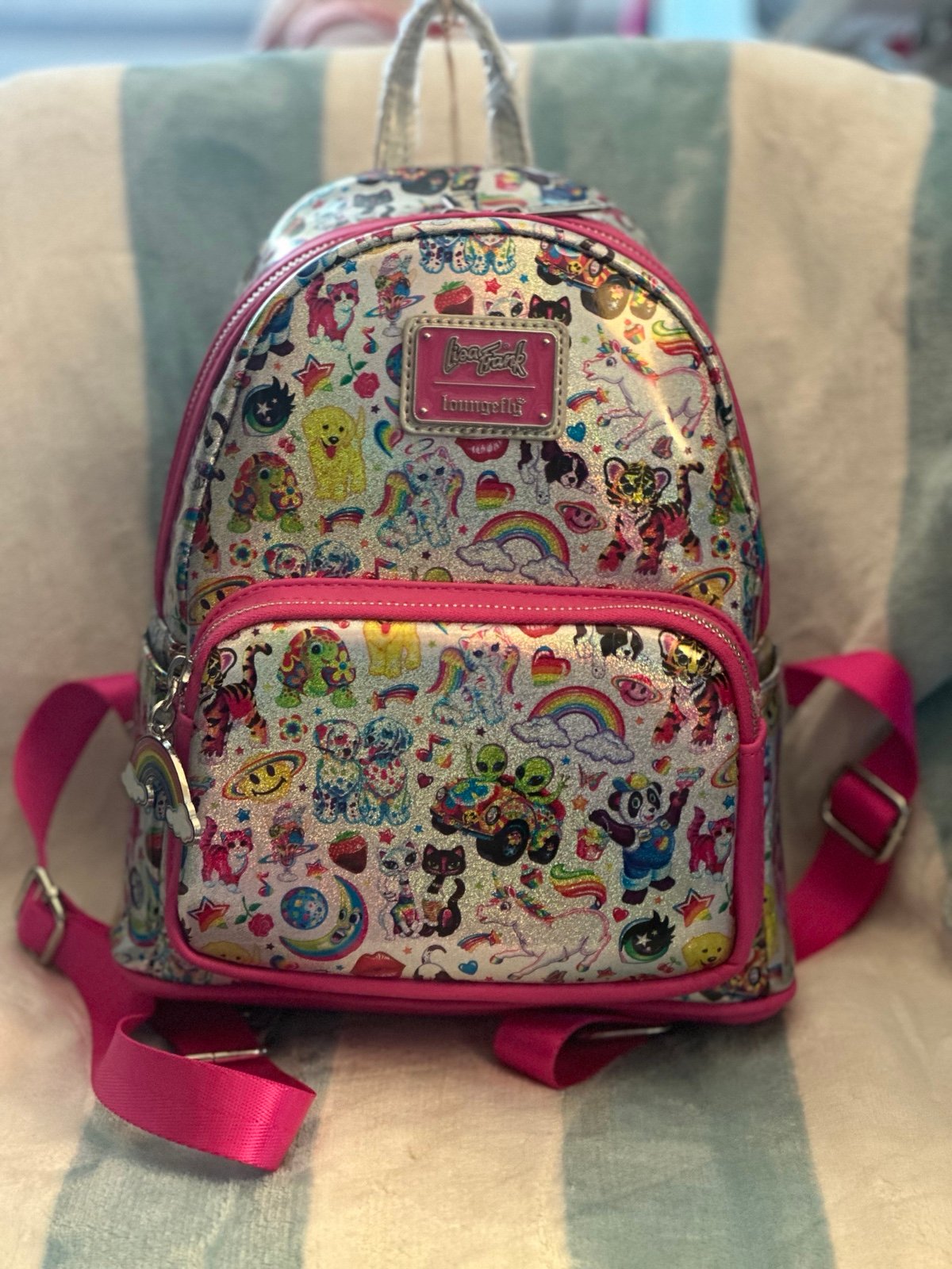 Loungefly Lisa Frank Iridescent Aop Mini Backpack