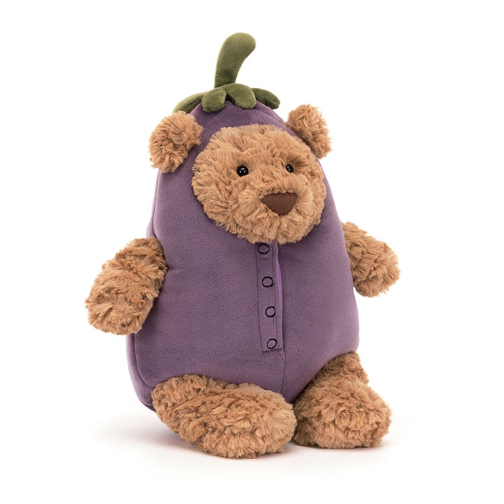 Jellycat Bartholomew Bear Eggplant Plush Toy NWT