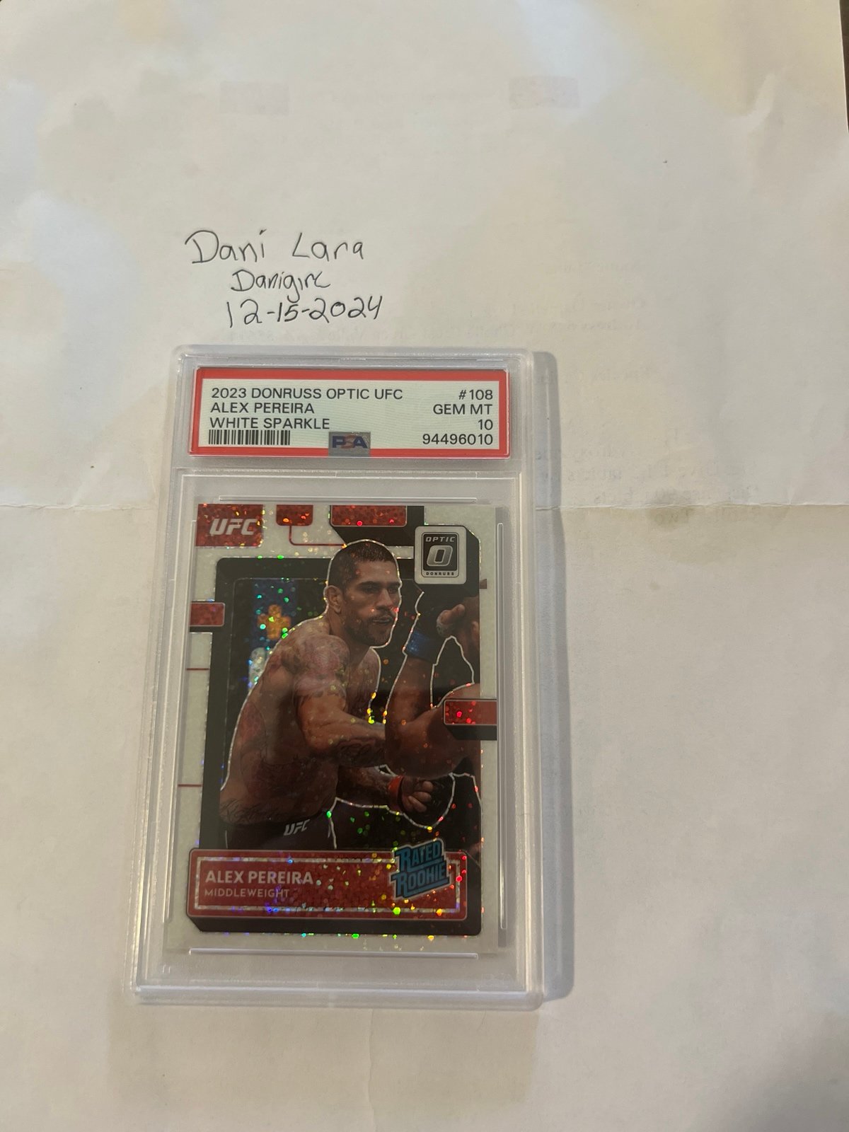 PSA 10 WHITE SPARKLE. rookie Don Russ, Alex POATON pereira