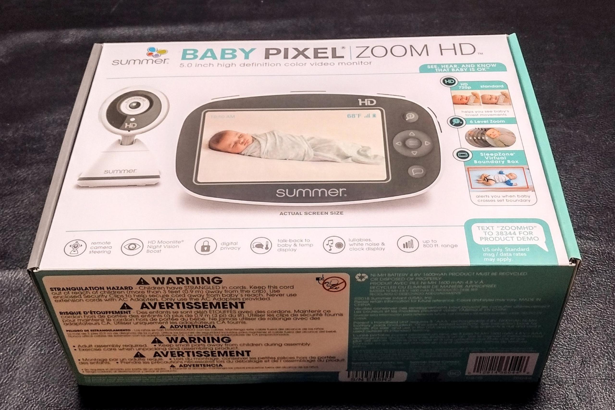 Brand New Sealed Summer Baby Pixel Zoom HD 5" High Definition Color Video Monito