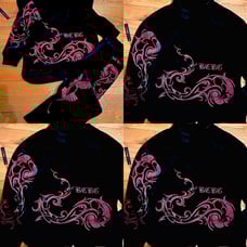 BCBGMaxAzria VTG LIMITED EDITION black/RED studded embellished Velour TrackSuit