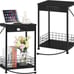 NEW Set of 2 Black Night Stands with Storage and USB Ports