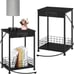 NEW Set of 2 Black Night Stands with Storage and USB Ports