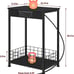 NEW Set of 2 Black Night Stands with Storage and USB Ports