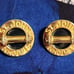 St. John Gold Enamel Round Clip On Earrings