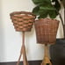 MCM vintage wicker plant stands (2)