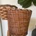MCM vintage wicker plant stands (2)