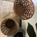 MCM vintage wicker plant stands (2)