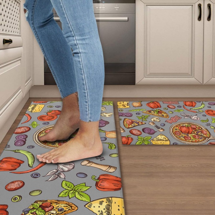 Kitchen Mat Set of 2 Non Slip Food Kitchen Rugs (17 x47.2 +17 x23.6