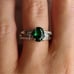 New Beautiful Green Oval Cut Ring