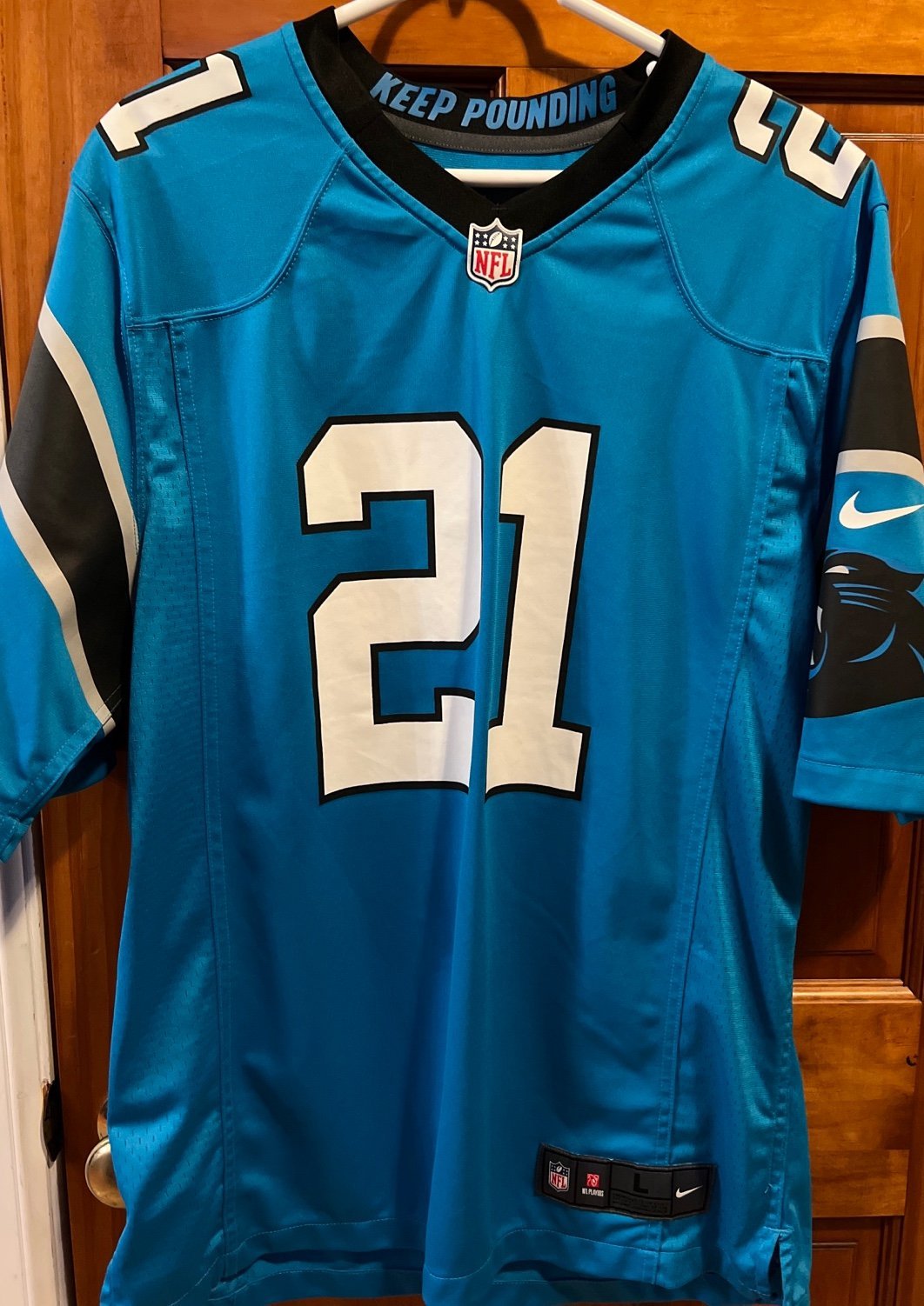 Carolina Panthers Nike Blue Game Jersey Jeremy Chinn