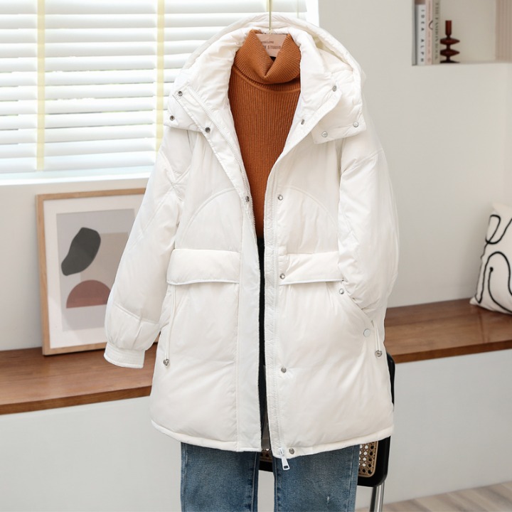 Winter women's detachable lined jacket -white