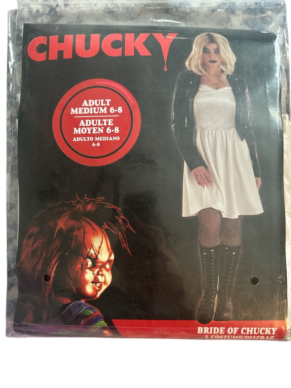 Women's Adult Medium 6-8 Bride of Chucky Halloween Costume Brand New